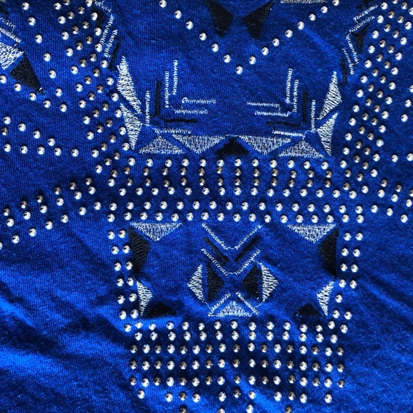 Express blue boho strappy tank studded design - Picture 4 of 5